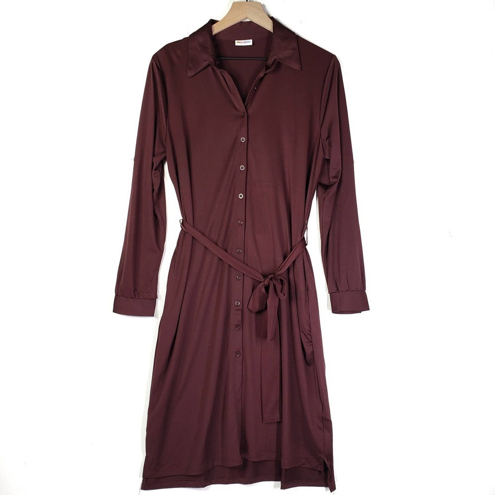 Lularoe‎ Ellie Classic Shirt Dress S Button Front Brown